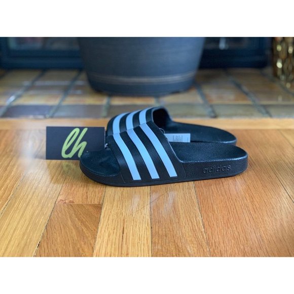 Size Adidas Adilette Aqua Slides Black White